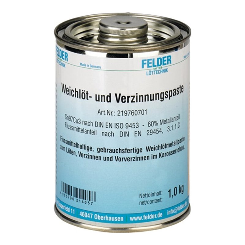 Felder Weichlöt- u.Verzinnungspaste 230-250GradC 1kg S-Sn97Cu3