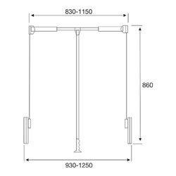 BMB Kleiderlift, 850-1100mm, Stahl, silbergrau, 12kg
