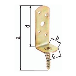 Flechtzaunhalter 115x31,5x30x75mm galv.gelb verz.L-Form GAH