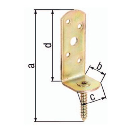 Flechtzaunhalter 115x31,5x30x75mm galv.gelb verz.L-Form GAH