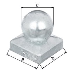 Pfostenkappe 100x100mm D.80mm eck.m.Kugelkopf TZN GAH