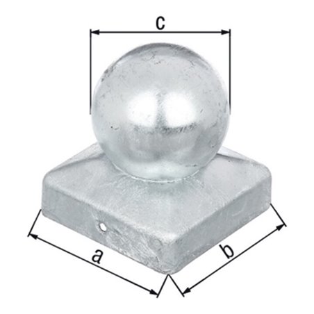 Pfostenkappe 100x100mm D.80mm eck.m.Kugelkopf TZN GAH