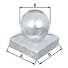 Pfostenkappe 100x100mm D.80mm eck.m.Kugelkopf TZN GAH