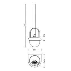 HEWI WC-Bürstengarnitur 477.20.100 PA 50 stahlblau