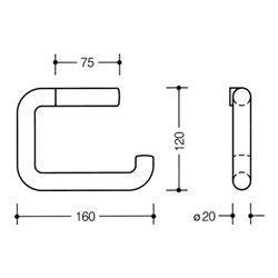 HEWI WC-Papierhalter 477.21.100 95 PA 95 felsgrau