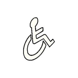 HEWI Symbol Barrierefrei 710XA.150.3 VA Farb-Nr.XA B.135mm H.150mm S.1,5mm