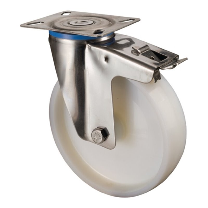 BS Lenkrolle D.75mm Trgf. 60kg m.Feststeller Ku.Platte L60xB60mm