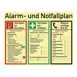 Alarm-/Notfallplan ASR A1.3/DIN 4844-2/BGV A8/DIN 67510 L620xB480mm Ku.
