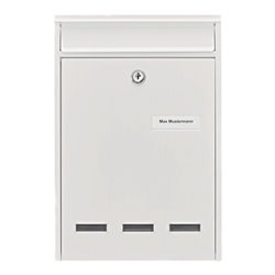 Burg-Wächter Briefkasten Köln H.340mm B.255mm T.85mm weiß STA DIN C4