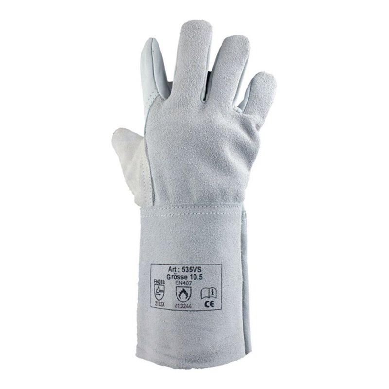 Schweißerhandschuhe Gr.10,5 naturfarben Leder EN 388,EN 407 Kat.II 12 PA