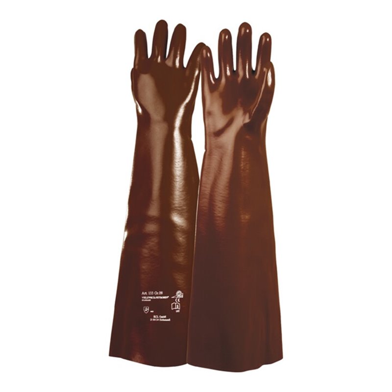 PVC-Handschuhe Vielzweck-Petroben 133 Gr.10 rotbraun BW-Trikot EN 388 Kat.II