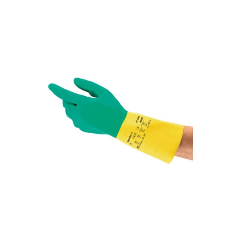 Ansell Handschuhe EN388/421/374 Kat.III Bi-Colour 87-900 Gr. 7,5-8 BW Latex Neopren
