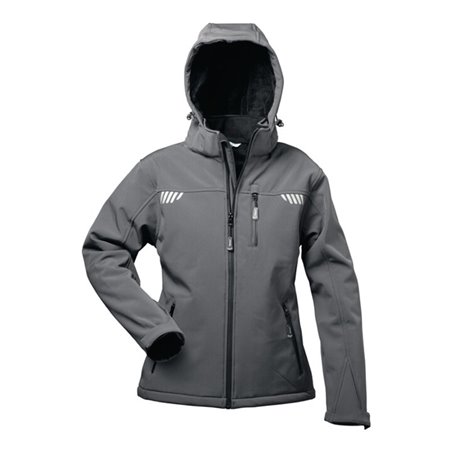 Damensoftshelljacke Hestia Gr.38 grau/schwarz 96%PES/4 %EL