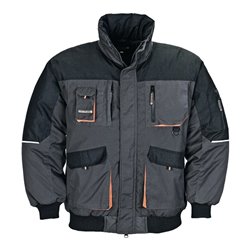 Pilotenjacke Gr.XL dunkelgrau/ schwarz/orange gefüttert 65PES/35CO