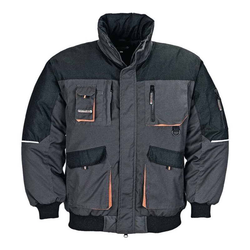 Pilotenjacke Gr.XL dunkelgrau/ schwarz/orange gefüttert 65PES/35CO