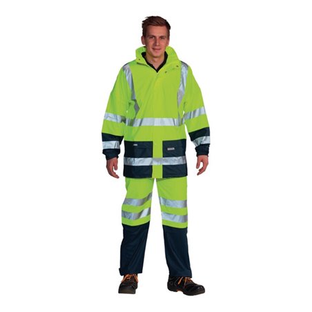 Ocean Warnschutz-Regenjacke gelb/marine Gr.L HIGH-VIS Comfort Stretch