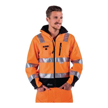 Warnschutz Softshelljacke Gr.S, EN20471 Kl.III, orange/schwarz