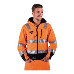 Warnschutz Softshelljacke Gr.XL, EN20471 Kl.III, orange/schwarz