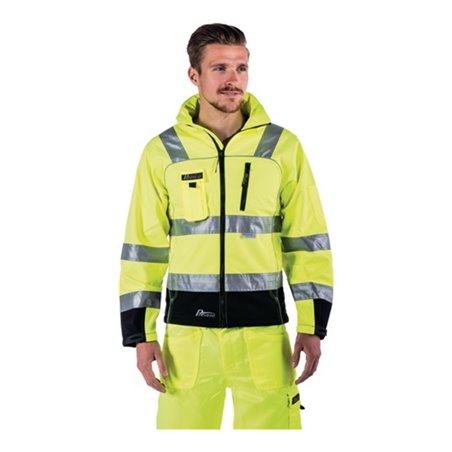Warnschutz Softshelljacke Gr.M, EN20471 Kl.III, gelb/schwarz