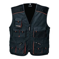 Weste Gr. 60 dunkelgrau/schwarz/orange 65% PES/35% CO TERRATREND