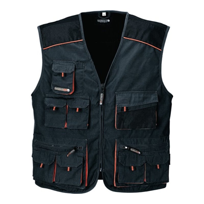 Weste Gr. 60 dunkelgrau/schwarz/orange 65% PES/35% CO TERRATREND