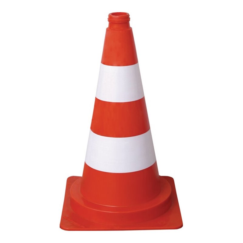 Leitkegel H.750mm tagesleuchtend,2 Streifen G. 3,10 kg,40x40 cm