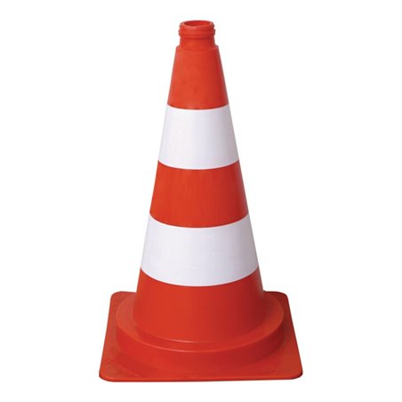 Leitkegel H.750mm tagesleuchtend,2 Streifen G. 3,10 kg,40x40 cm