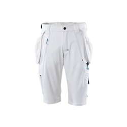 Mascot Shorts mit abnehmbaren Hängetaschen Handwerkershorts weiss