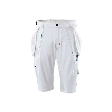 Mascot Shorts mit abnehmbaren Hängetaschen Handwerkershorts weiss