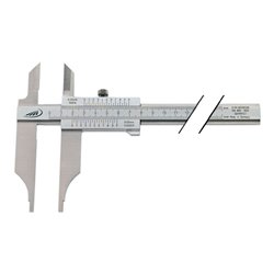Helios Preisser Werkstattmessschieber DIN 862 200 mm mit Spitzen parallaxfrei Schnabellänge 80 mm
