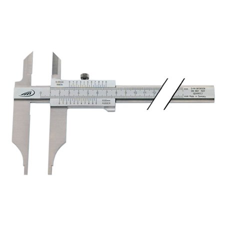 Helios Preisser Werkstattmessschieber DIN 862 200 mm mit Spitzen parallaxfrei Schnabellänge 80 mm
