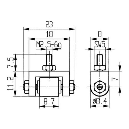 Messeins.D.8,4mm Rl.M2,5 STA z.Messuhren KÄFER