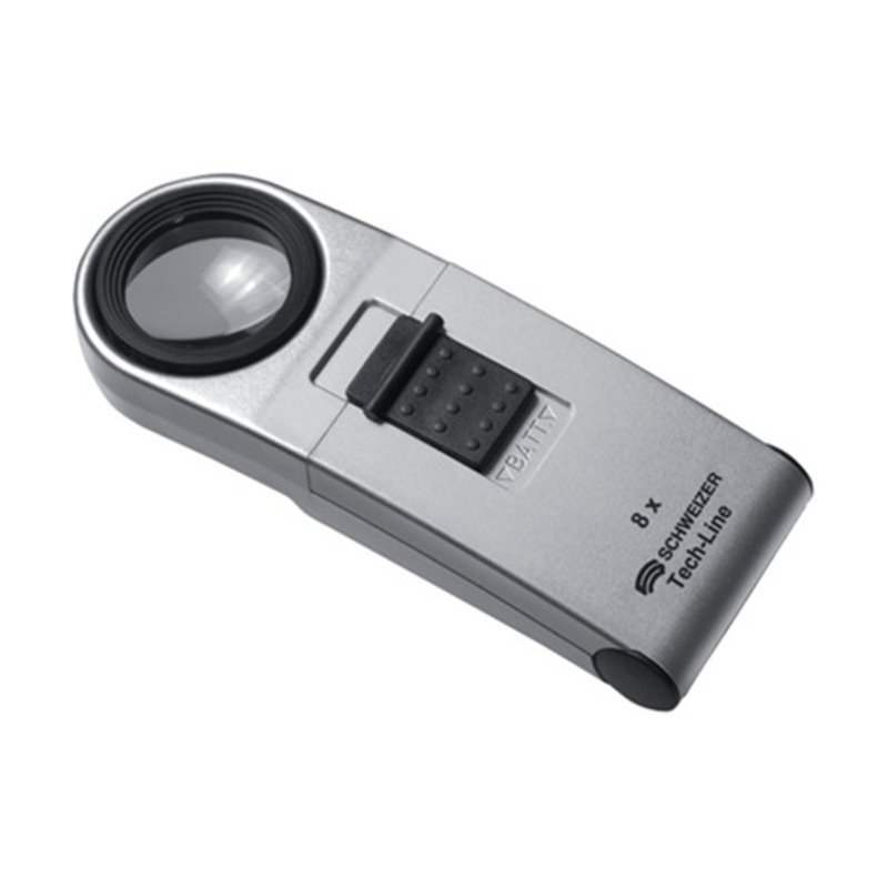 Schweizer Handleuchtlupe Tech-Line Vergr. 8x LED Linsen-D.30,0mm