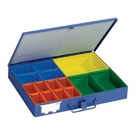 Dinzl Sortimentskasten B340xT240xH50mm 15 Fächer RAL 5007 brillantblau