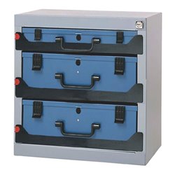 Dinzl Sortimentskastentresor B.416xT.256xH.434mm 3Fächer Einzelverriegelung Stahlblech