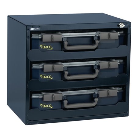 raaco Tresor SafeBox 80x3 (bestückt) B.452xT.330xH.405mm 3Sort.-Kästen‚ Stahlgehäuse/Kästen A.PP