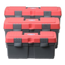Hünersdorff Werkzeugkoffer ALPHA COMPACT aus PP grau/rot, 260x485x230 mm