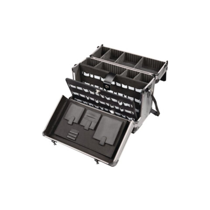 Werkzeugkoffer Alu, 490x245x355mm, mobil mit 2-teiligem Deckel, abschließbar