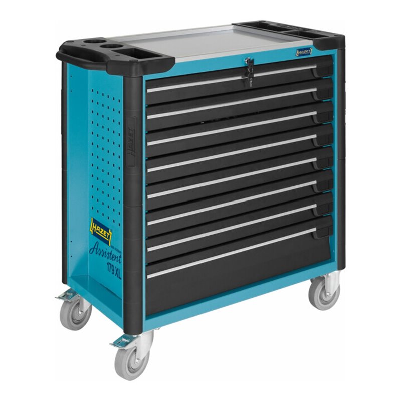 HAZET Werkstattwagen Assistent 179XL-8 Schubladen flach: 7 x 80 x 694 x 398 mm Schubladen hoch: 1 x 165 x 694 x 398 mm