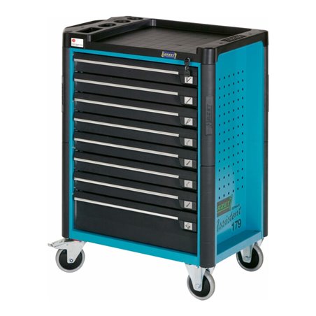 HAZET Werkstattwagen Assistent 179-8 Schubladen flach: 7 x 80 x 527 x 398 mm Schubladen hoch: 1 x 165 x 527 x 398 mm