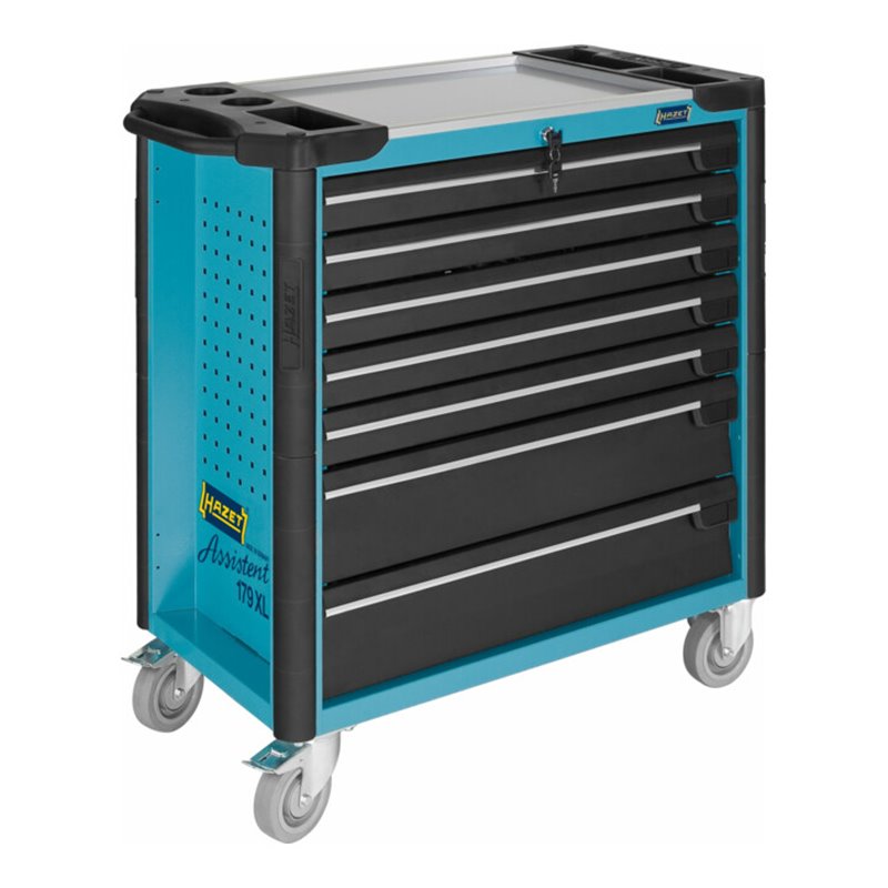 HAZET Werkstattwagen Assistent 179XL-7 Schubladen flach: 5 x 80 x 694 x 398 mm Schubladen hoch: 2 x 165 x 694 x 398 mm