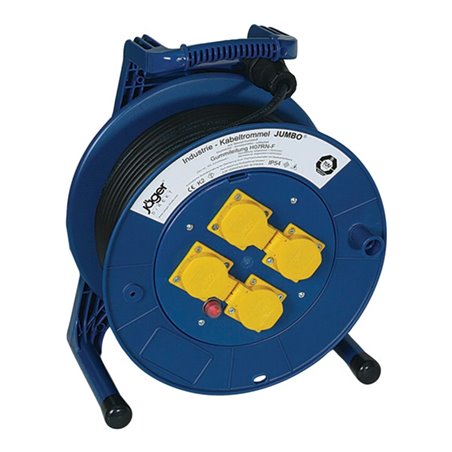 Kabeltrommel 25m H07RN-F 3x2,5 mm² 4 Schutzkon.steckd.Vollkunststoff IP54 JUMBO