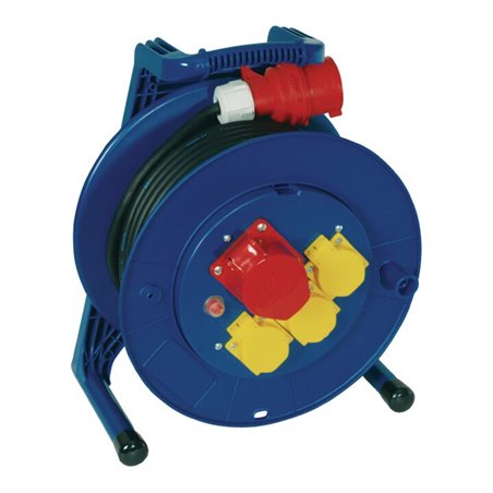 Jäger Direkt Drehstromkabeltrommel Kabel-L.30m H07RN-F 5G2,5 1xCEE 16A 3xSchutzkontakt IP54