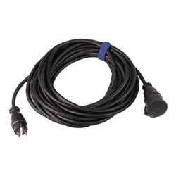 Schutzkontaktverlängerung 16 A 250 V 25m H07RN-F 3x2,5 mm² schwarz IP44