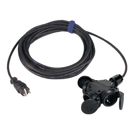 Schutzkontaktverlängerung 16 A 250 V 3-Wege-Kupplung 5m H07RN-F 3x1,5 mm²