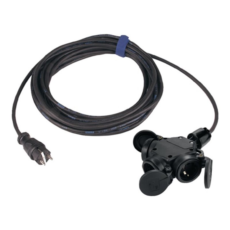 Schutzkontaktverlängerung 16 A 250 V 3-Wege-Kupplung 25m H07RN-F 3x1,5 mm²