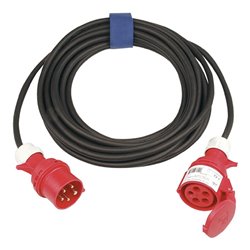 CEE-Verlängerung m.Phasenwender 32 A 400 V 10m H07RN-F 5x4 mm² schwarz IP44