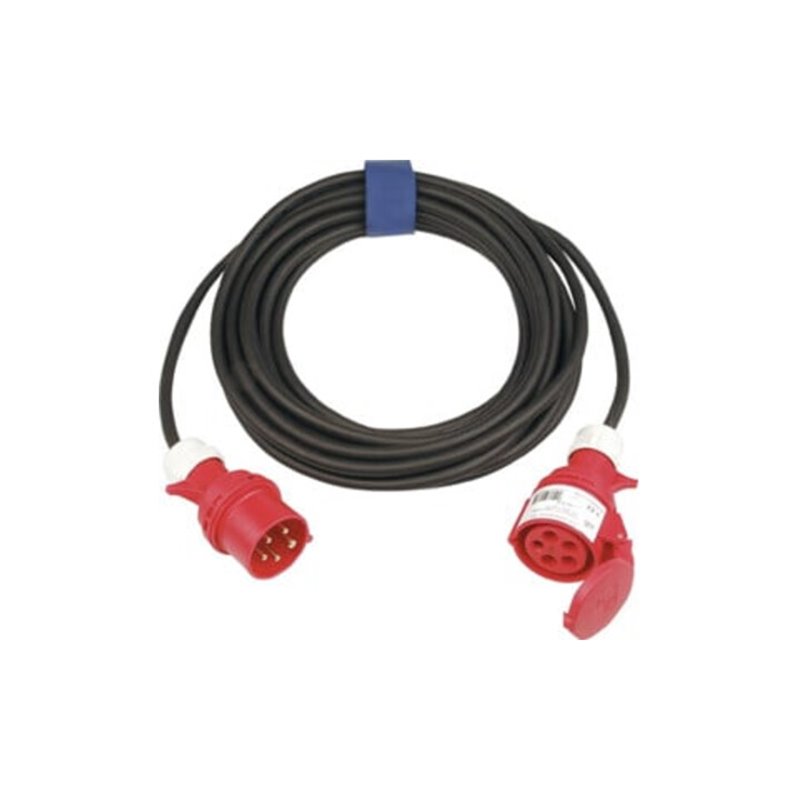 CEE-Verlängerung m.Phasenwender 32 A 400 V 25m H07RN-F 5x4 mm² schwarz IP44