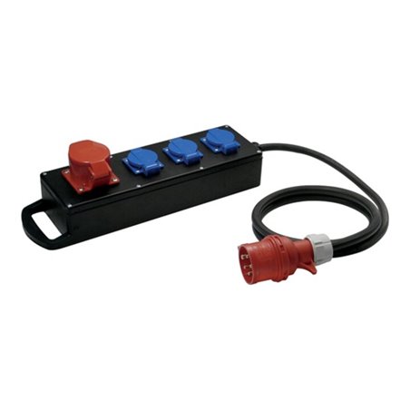 Vollgummiblockverteiler CEE-16 A,5-polig 1xCEE 16 A,3x230V