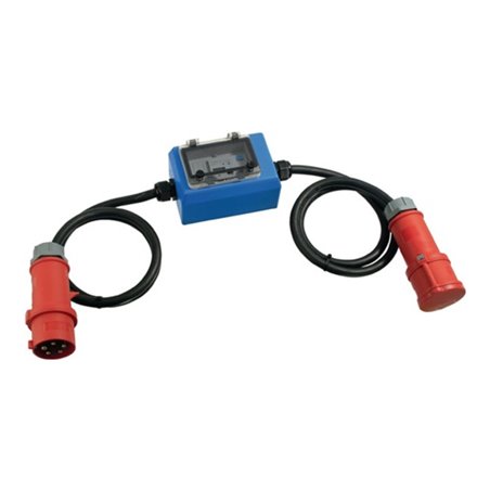 Stromzähler m. CEE_Stecker/ CEE-Kupplung 400 V 16 A 2 x 1,5 m Kabel 5x2,5 IP44